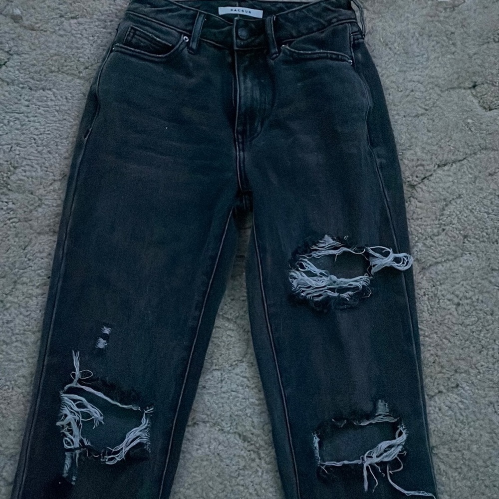 black ripped mom jeans